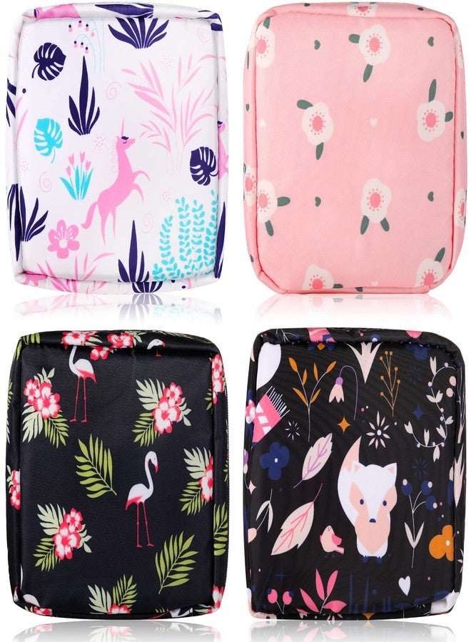 Bulyoou 4 Pieces Period Bag Sanitary Napkin Storage Bag Pad Pouch Portable Feminine Product Travel School Organizer First Period Gifts for Teen Girls - Image 1